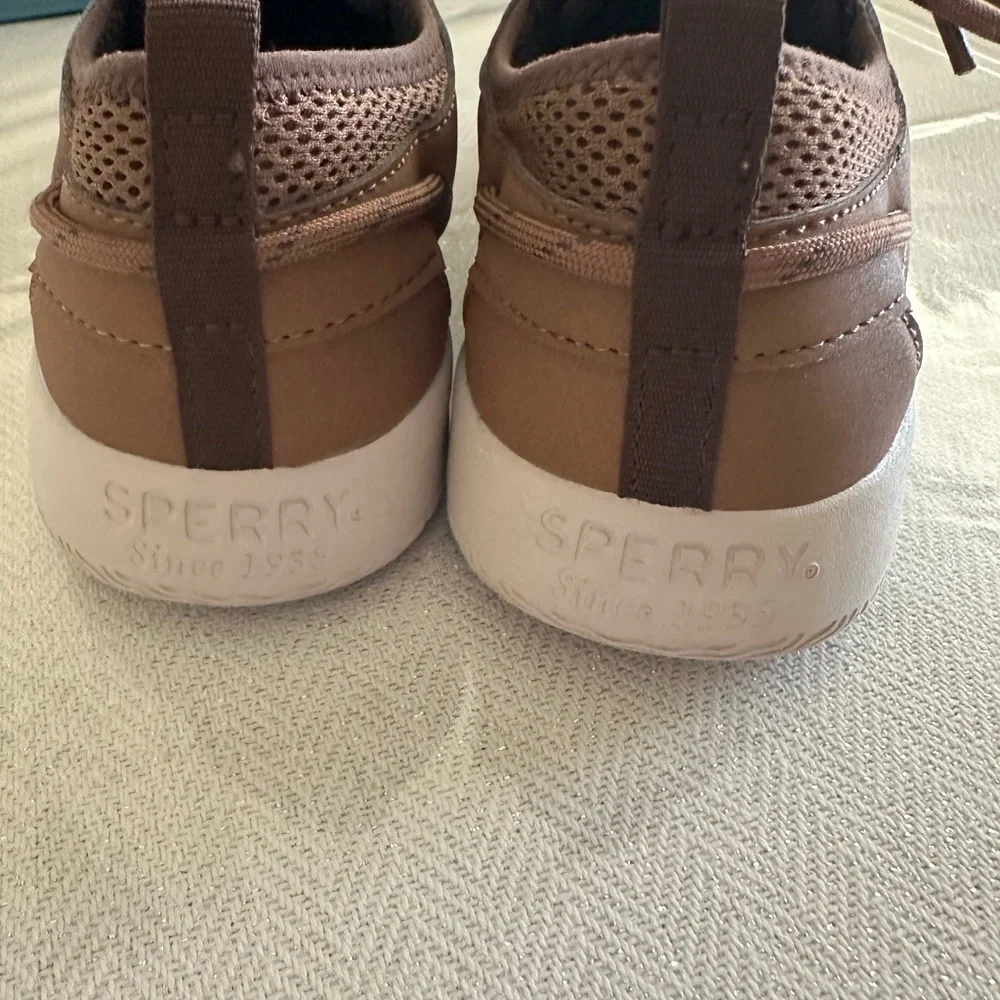 Sperry Brown Boat Shoes with White Sole